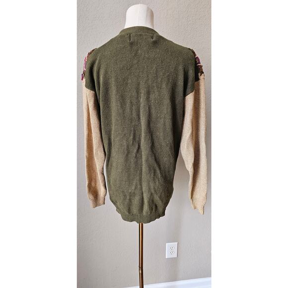 Vintage Jantzen Hand Knit Embroidered Floral Button Up Sweater Women Sz S Multi - Picture 6 of 10